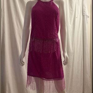 Elegant Pink Beaded Dress